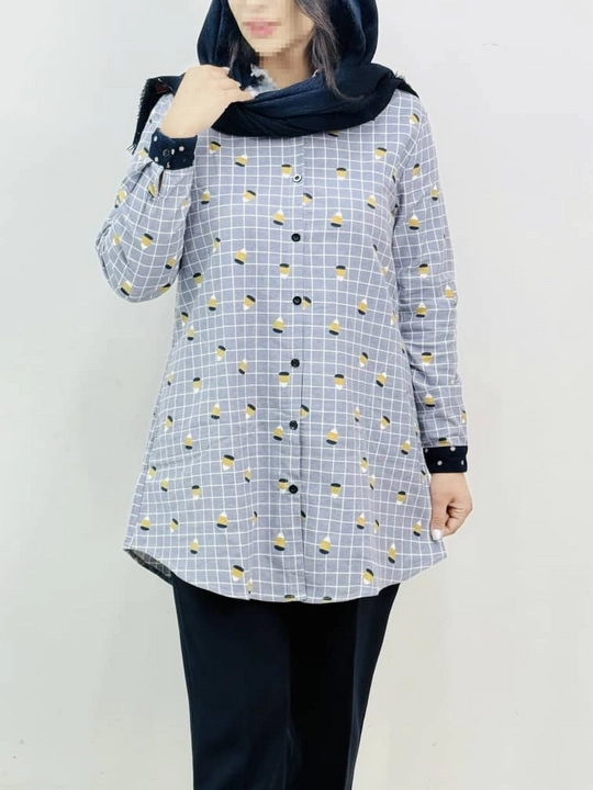 شومیز چهارخانه فندقی6625